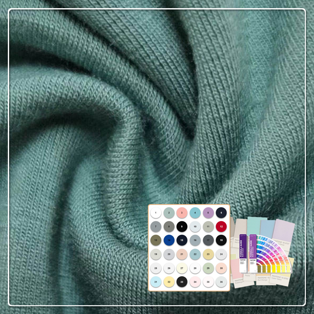 Organic Cotton Bamboo Fiber Jersey Fabric Anti-Bacteria & Eco-Friendly 280 GSM Heavyweight for Activewear & Baby/Kids Apparel