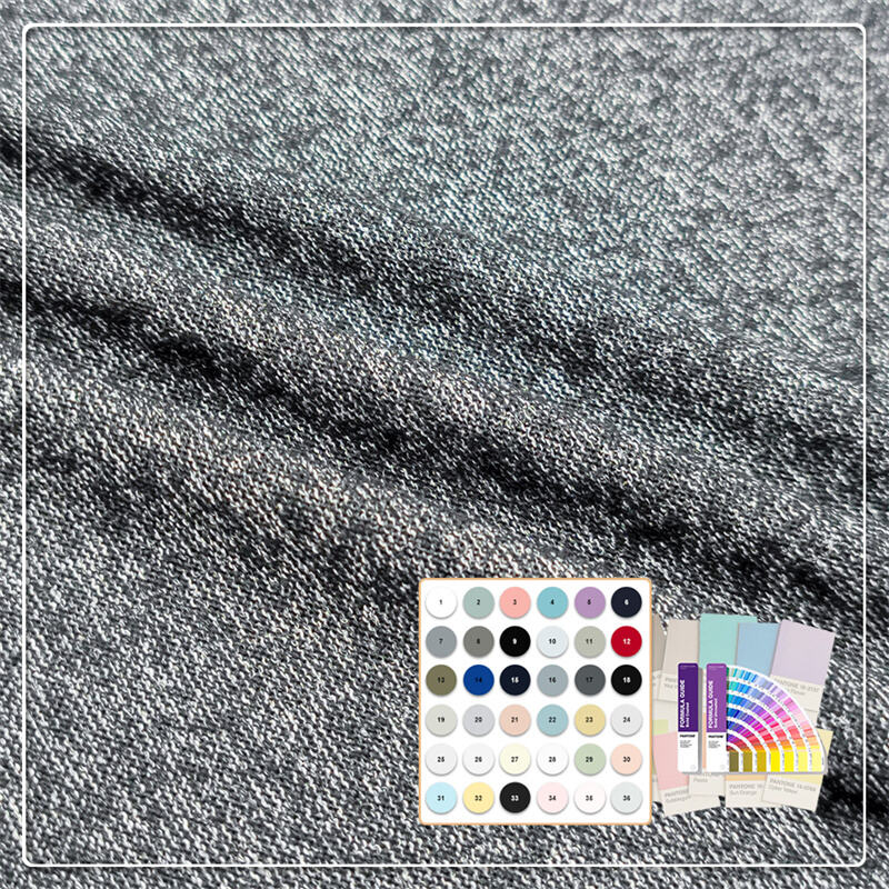 Extremely soft and luxurious touch 200gsm 67% Hacci Rayon 28% Recycled polyester 5% Spandex jersey fabric is suitable for making comfortable pajamas and loungewear