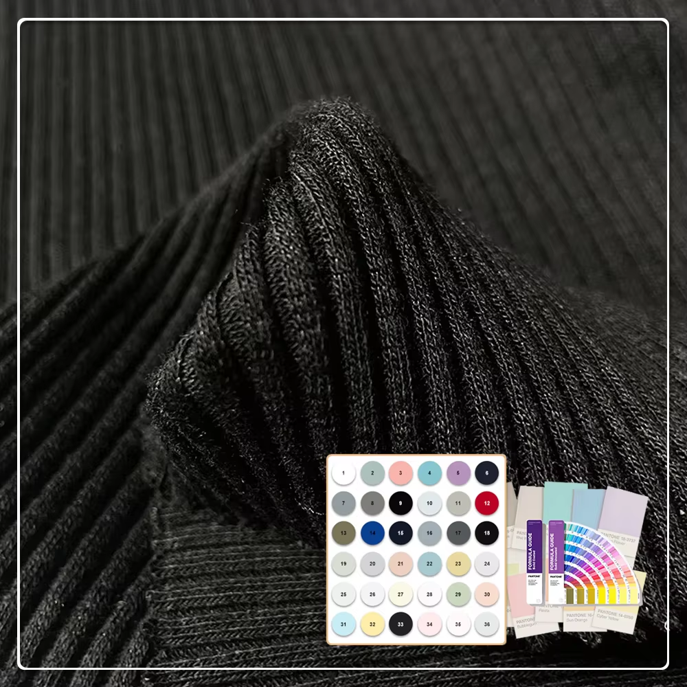 Hochelastische gestrickte Streifen-Rippenware 4*4 aus Bambus-Baumwoll-Spandex für Kapuzenpullover