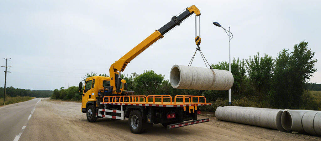 Truck-mounted aerial crane