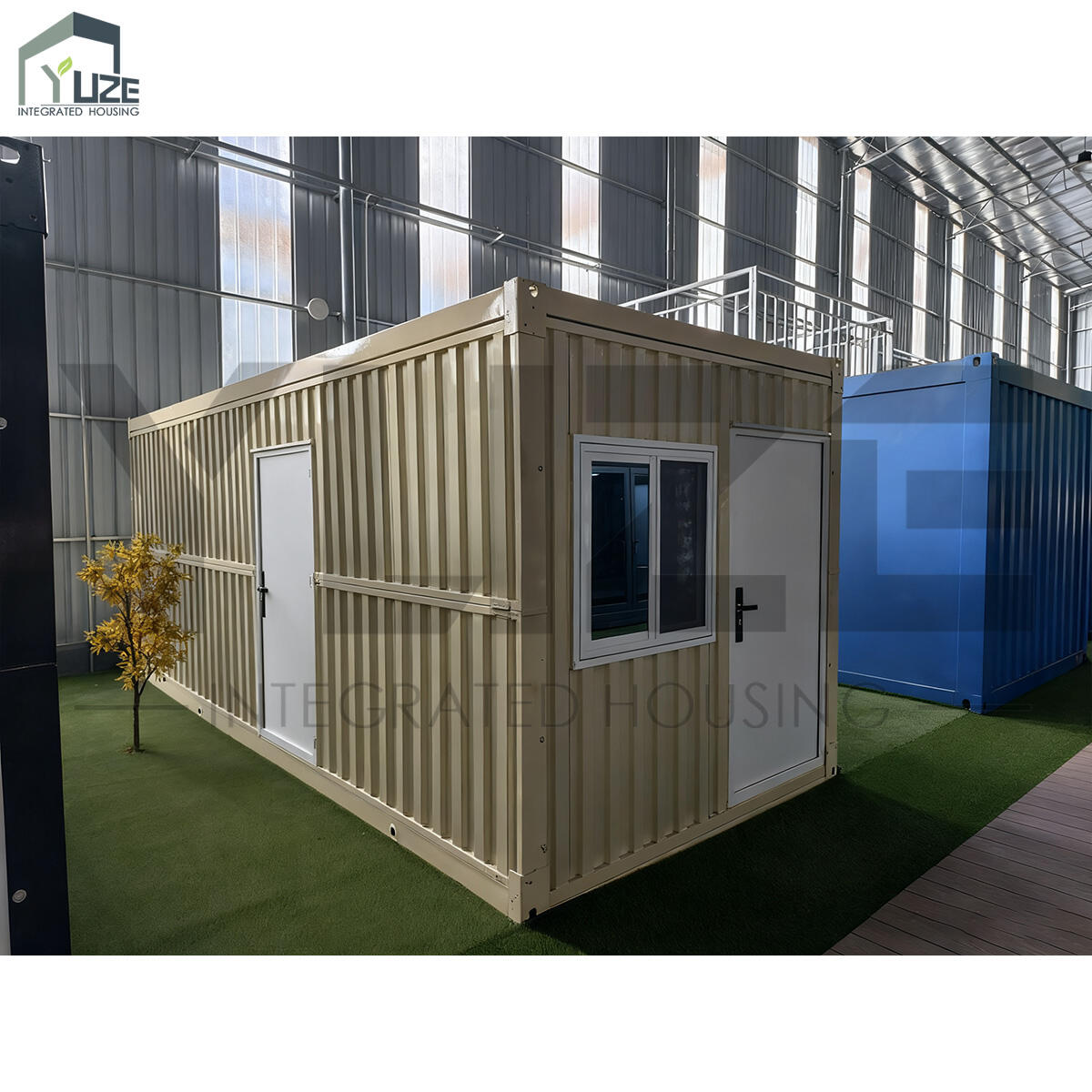 China Manufacturer Design Custom Steel Frame Portable Flat Pack X Folding Modular Container House with Wooden Panel