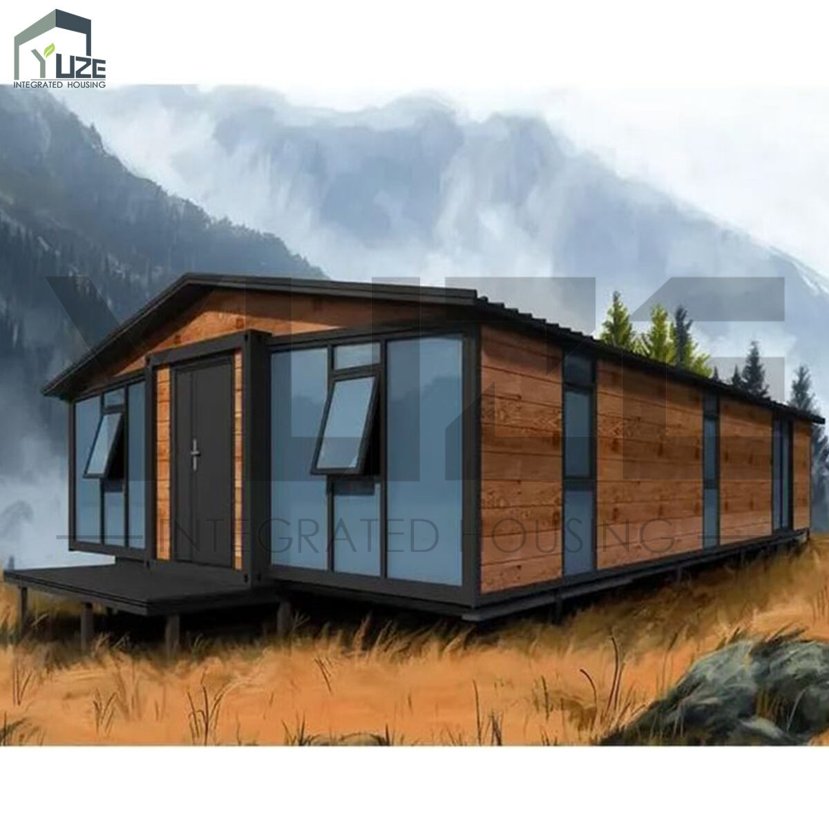 Gable Roof Modular Container Villa House Prefabricated Expandable Container House 3 Bedrooms and Living Room
