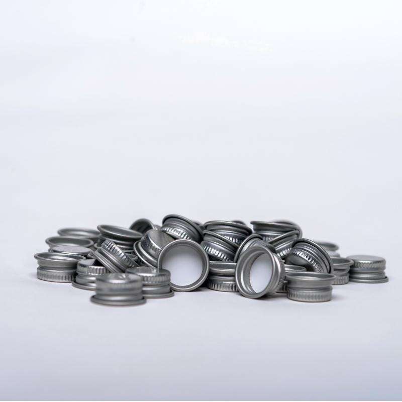 Factory Supply Aluminum 15mm Thread Screw Metal Caps Tinplate Caps Wholesale Custom for Screw Neck Bottles