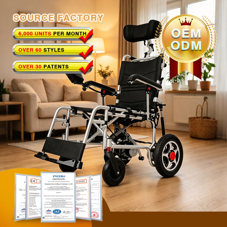 Durable Reclining Electric Wheelchair with Adjustable Armrests and Backrest