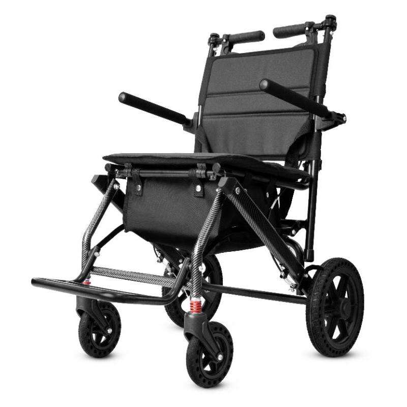 Versatile Lightweight Foldable Manual Wheelchair with shopping bag