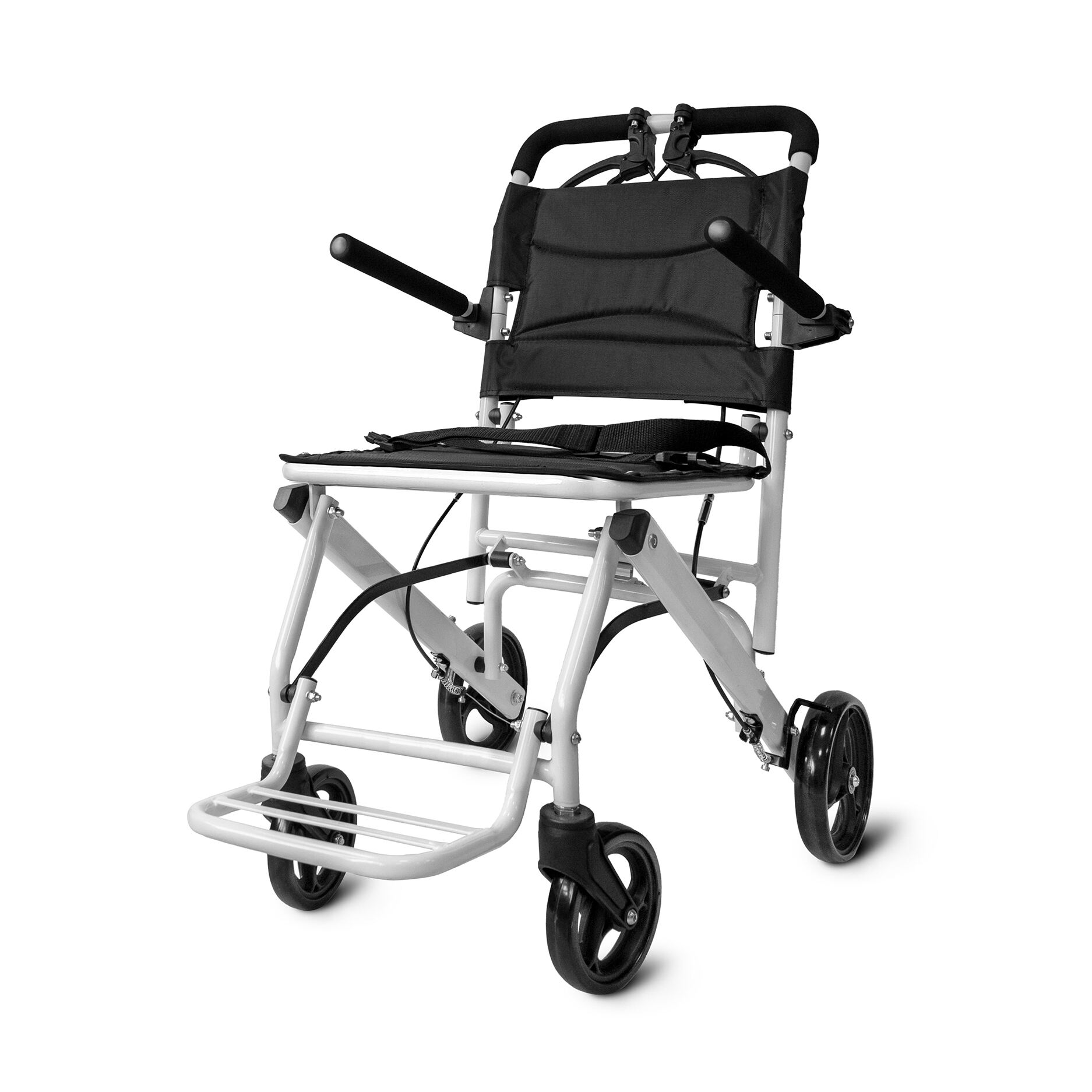 Affordable Comfort: Lightweight, Foldable Aluminum Alloy Wheelchair with Leather Cushion and Puncture-Proof Wheels for Effortless Mobility