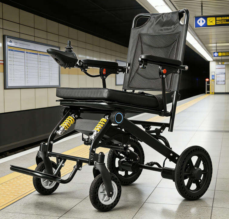 Lightweight Folding Electric Wheelchair S800-9 | Aluminum Alloy Frame with Spring Suspension