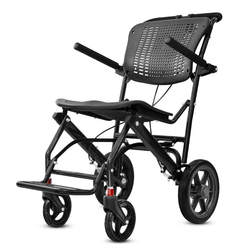 Affordable Comfort: Lightweight, Foldable Carbon Steel Wheelchair With Easy-Clean Plastic Cushion and Puncture-Proof PU Wheels