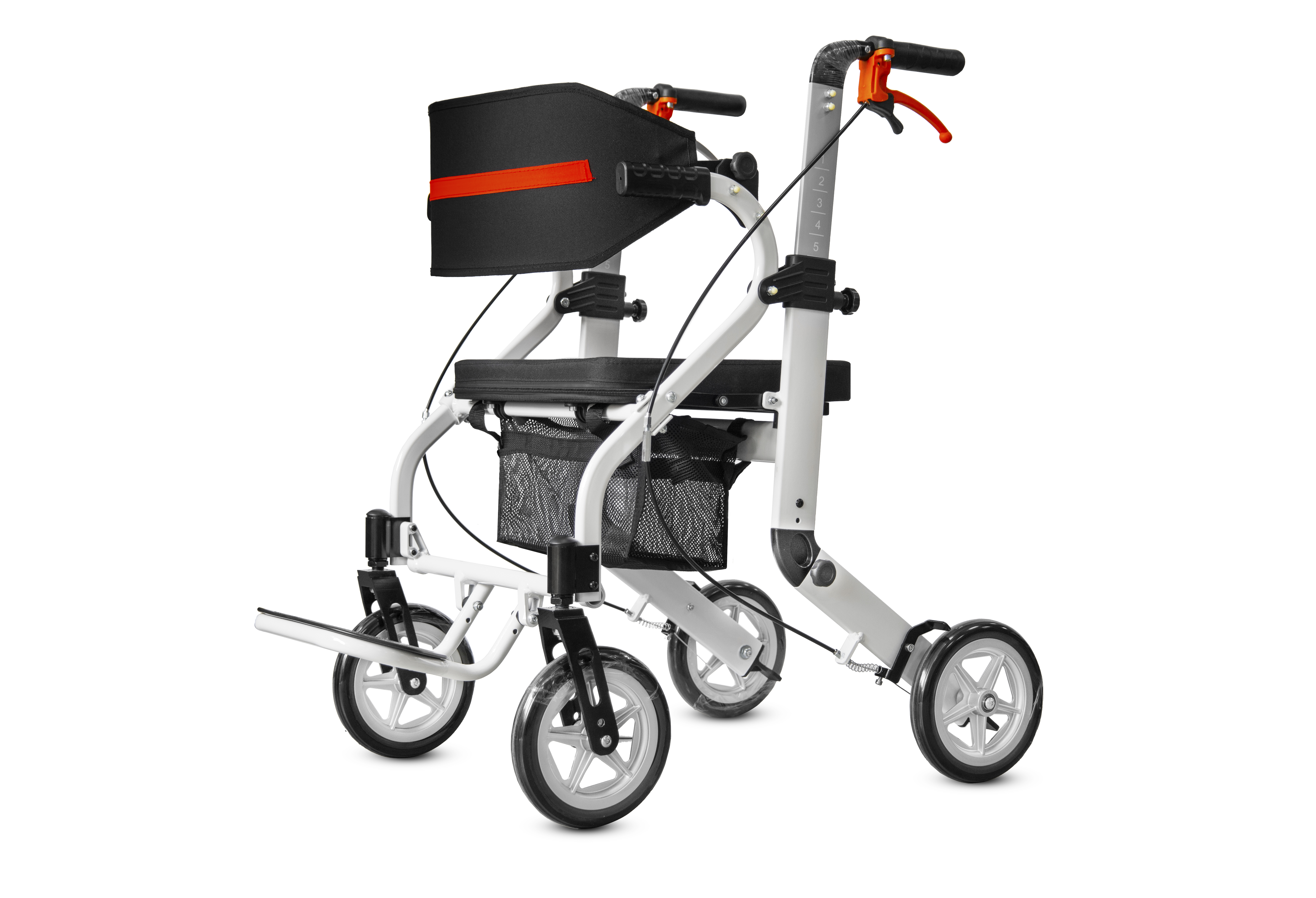 Rollator Multifungsi Boleh Lepas, Ringan dan Diperbuat daripada Alooi Aluminium dengan Reka Bentuk Lipat Padat