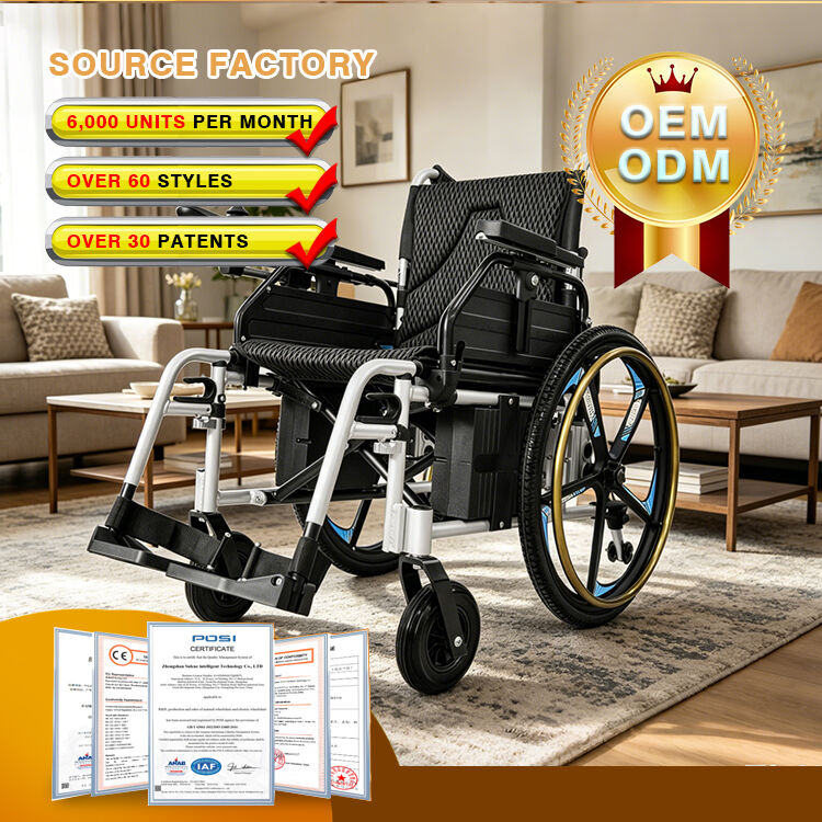 Powerful Foldable Electric Wheelchair with Turbine Worm Motors for Easy Mobility and Independence