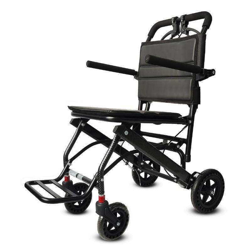 Cost-effetive Compact Folding Manual Wheelchair Manual Wheelchair with 8 inch rear honeycomb wheels