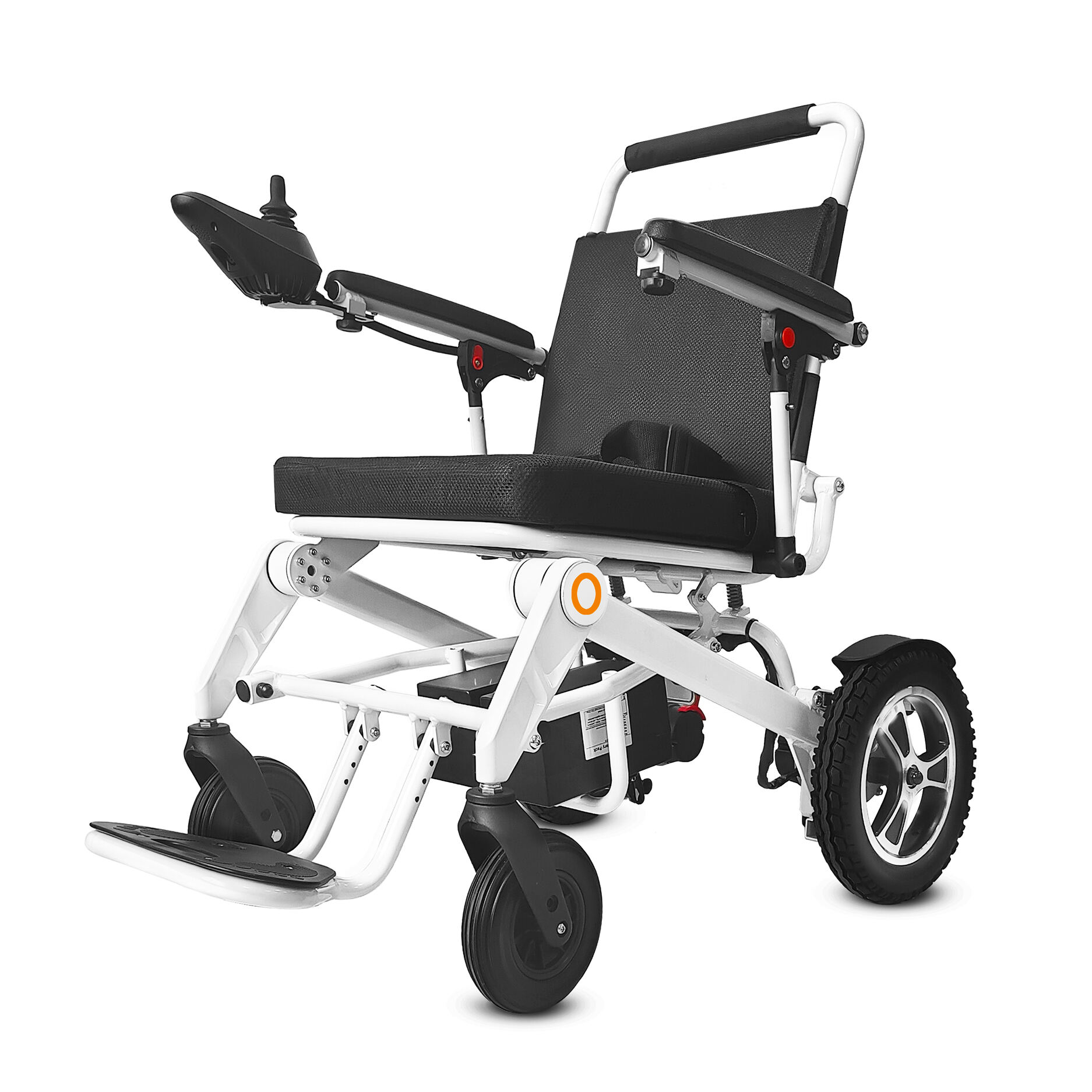 Strong Foldable Aluminum Alloy Wheelchair with Long-Lasting Battery, Intelligent Controls and Comfortable Supportive Design for Easy Mobility