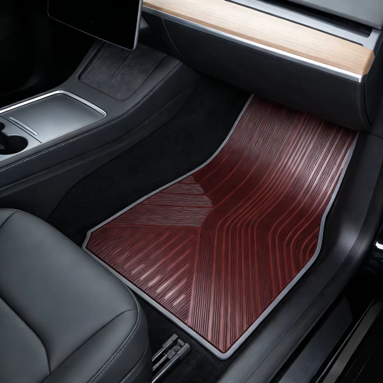 3 Pack Car Floor Mats 3D Extended Edge Design Front & Rear Automotive All-Weather Protector Tesla Model 3 Car Mats 2017-2025 details