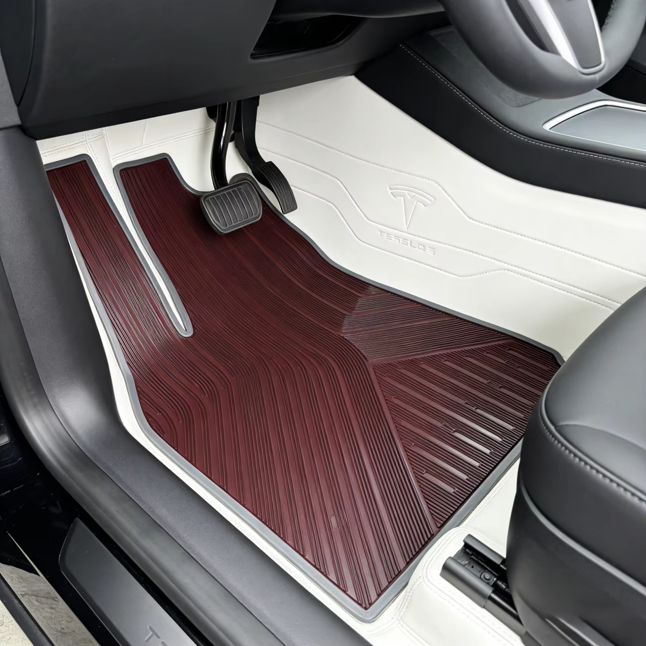 3 Pack Car Floor Mats 3D Extended Edge Design Front & Rear Automotive All-Weather Protector Tesla Model 3 Car Mats 2017-2025 factory