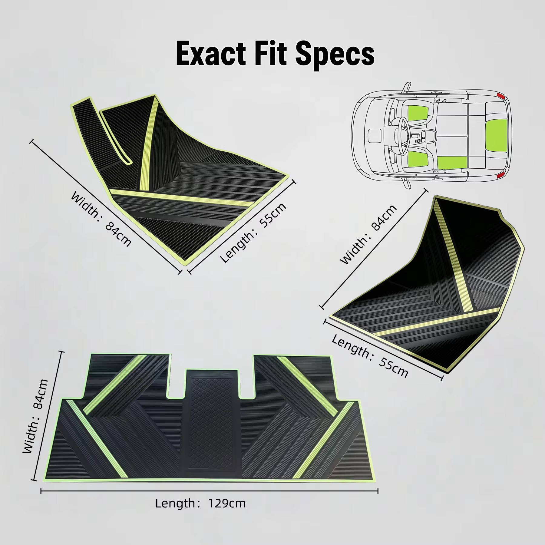 3 Pack Car Floor Mats 3D Extended Edge Design Front & Rear Automotive All-Weather Protector Tesla Model 3 Car Mats 2017-2025 details