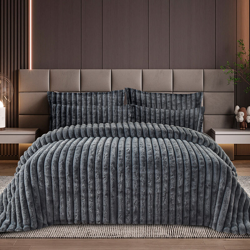EDREDÓ DE RAJA STRIPE AB I ESTAMPS JACQUARD DE PEL DE LLANGUER