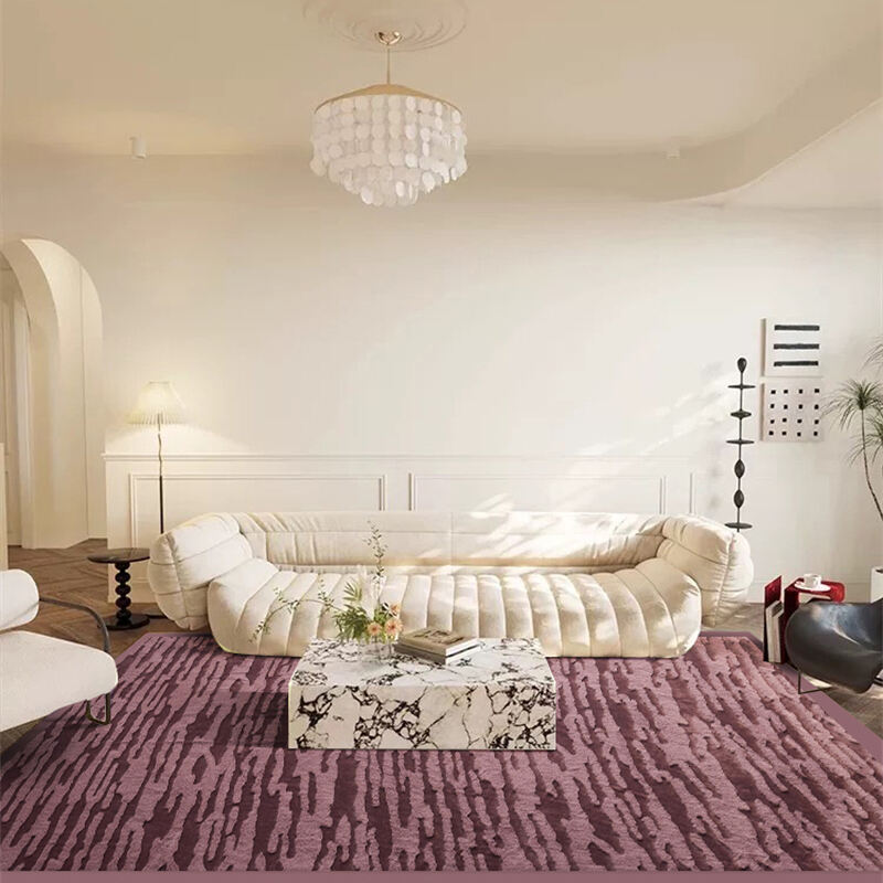 ZEBRA SHAPE AB YARN JACQUARD RABBIT FUR CARPET