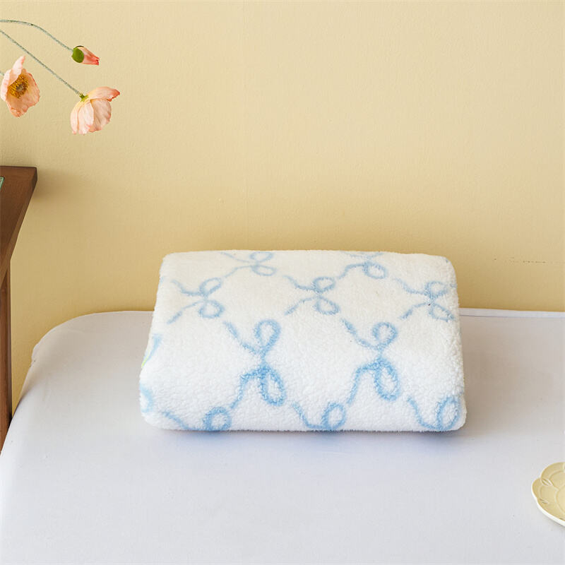 BOWKNOT TWO SIDE PRINTED CURLY BULLBLE VELVET 