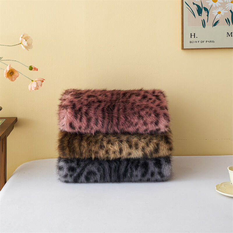 PRINTED RABBIRT FUR WITH TWO LENGTH OF PILE