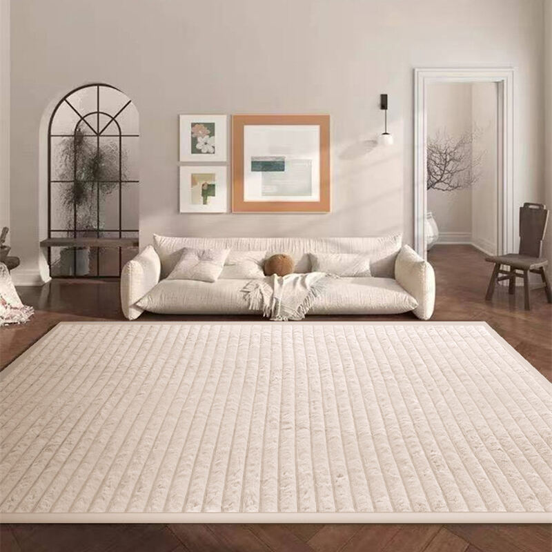 ZEBRA SHAPE AB YARN JACQUARD RABBIT FUR COMFORTER