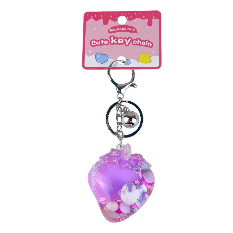 Hello Kitty eper homokfolyós kulcstartó, kawaii olaj-vízben úszó csillogó feszültségoldó játék, Sanrio-témájú ajándék rajongóknak