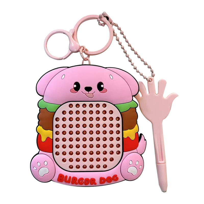 Hamburg Dog Magnetic Steel bead Drawing Board Keychains, cute Schoolbag Pendants, car Keychains & gifts