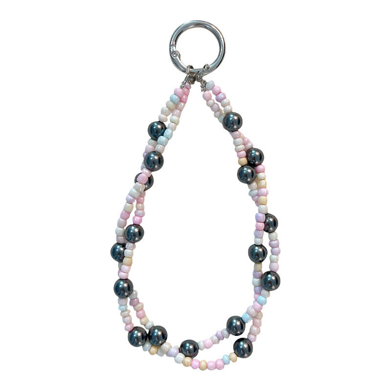 Cuir Liathróidí Fadchuingthe Bead Phone Pendant Keychai