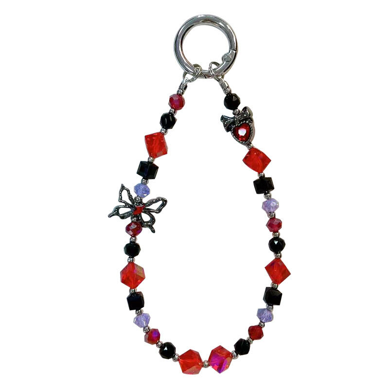 Fashion Jewelry Hollowed-out Design bow Crystal beads Mobile Phone Chain