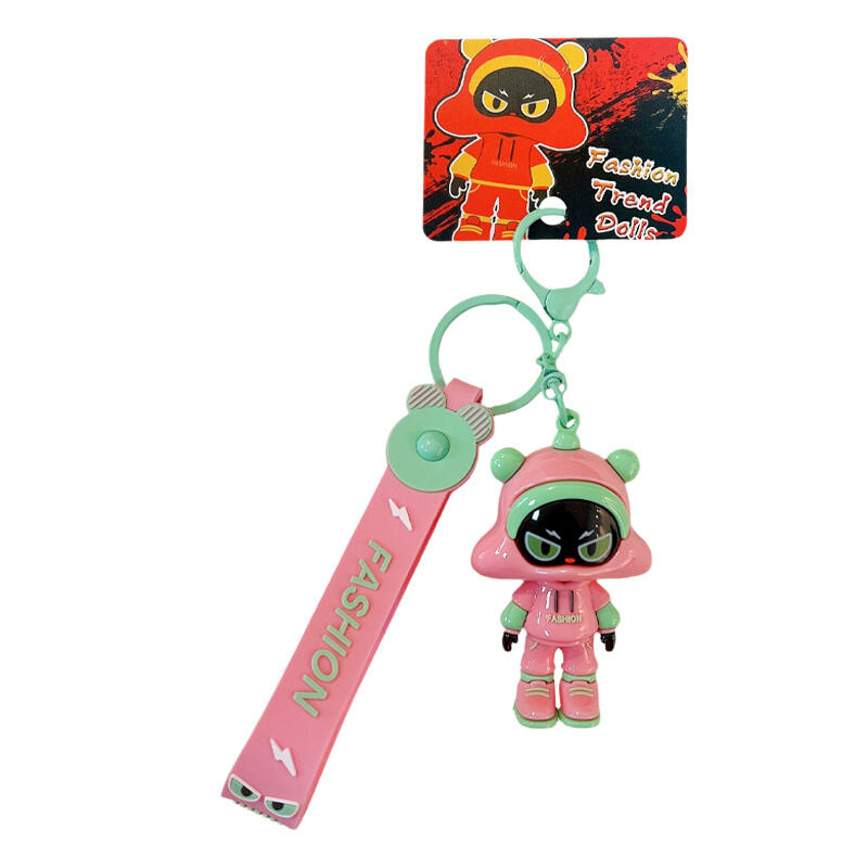 Modny brelok w postaci lalki – chłodny brelok do torby w stylu ulicznym z paskiem na nadgarstek