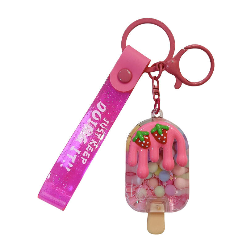 Creative new cream candy bean ice cream keychain, cute bag pendant, car keychain, gift wholesale
