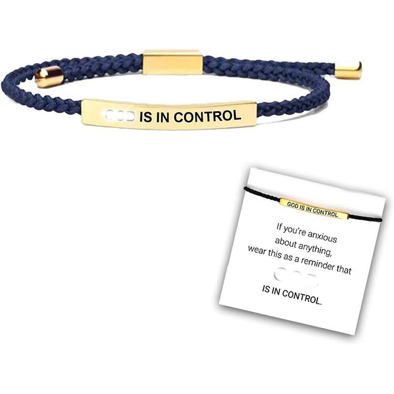 Dropshipping Top Selling Custom Engraved Stainless Steel Bar Adjustable Braided Cord Friendship Lucky Personalized Bracelet