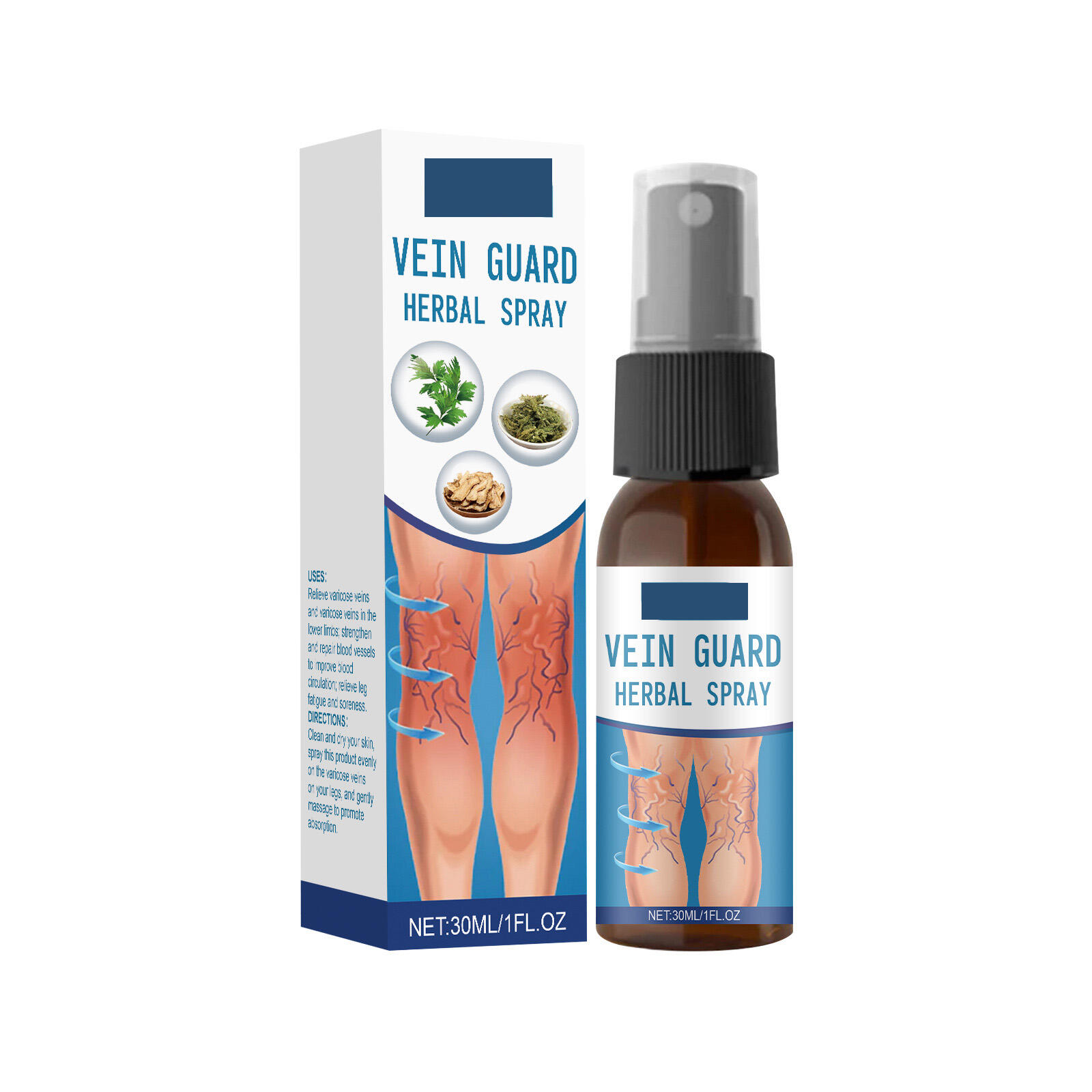 Dropshipping Varicose Vein Care Spray with Plant Extracts to Soothe Legs and Improve Blood Circulation for Overall Body Care