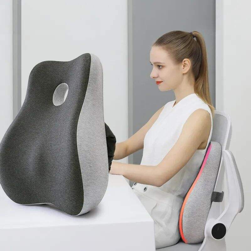 Dropshipping Orthopedic Lumbar Support Cushion Memory Foam Waist Reading Pillow Seat Back Cushion for Car Chair Home Office