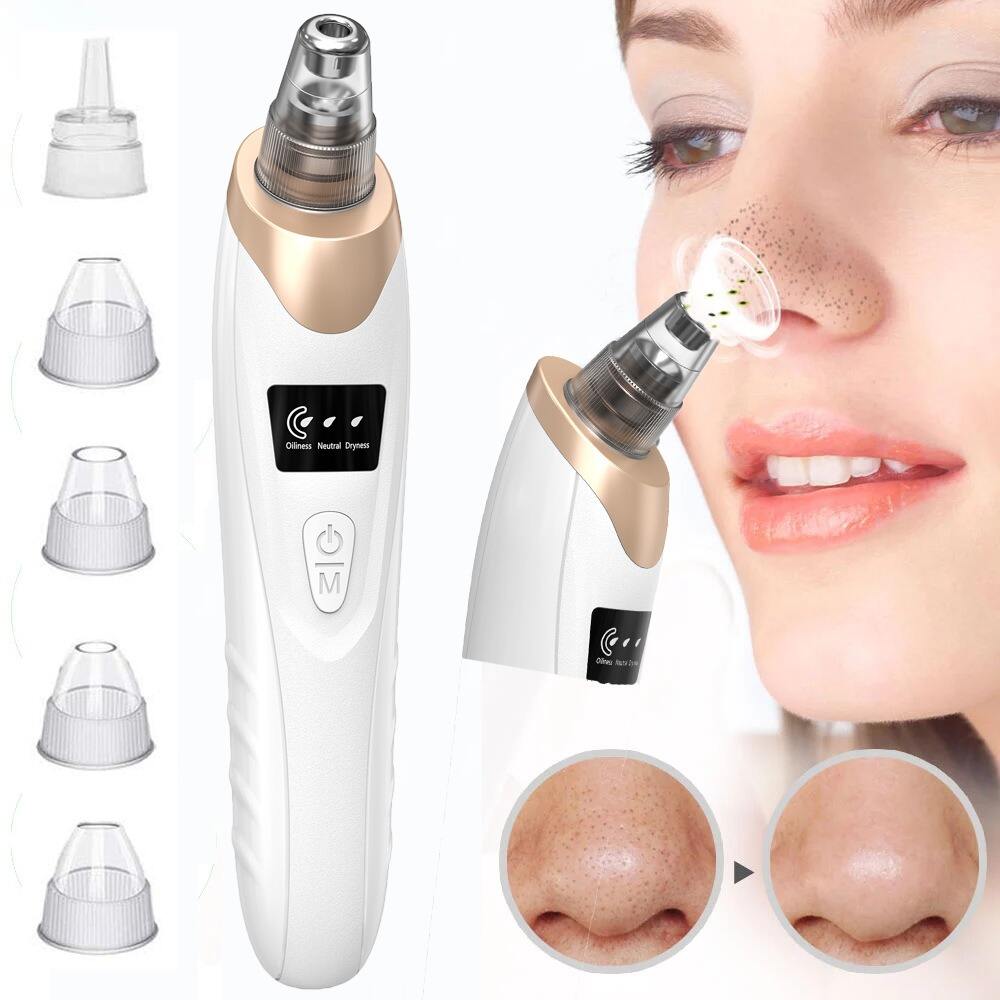 Dropshipping Products Ultrasonic Electric Facial Pore Deep Cleaning Acne Remover Vacuum 5 in 1 Cleaning Blackhead Remover