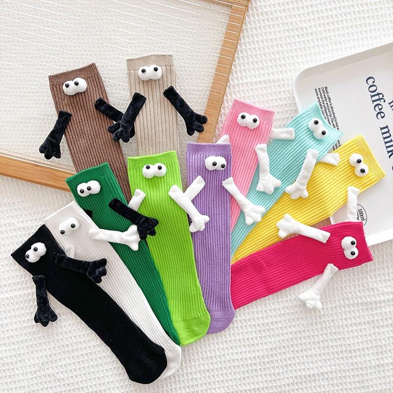 Dropshipping Hand in Hand Socks Cotton Good Quality Cute and Funny Magnetic Socks for Women Couple Socks