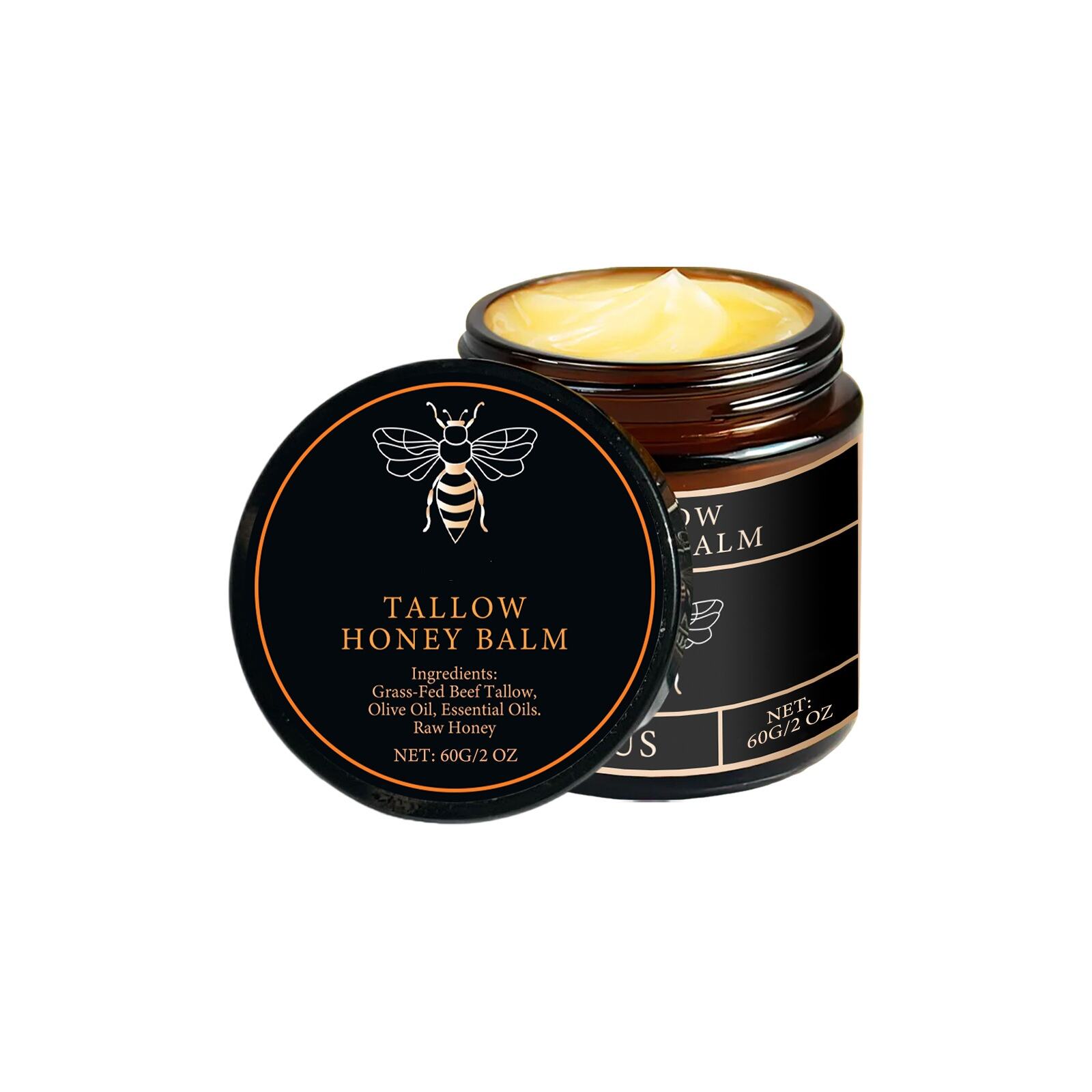 Dropshipping High Quality Honey Beef Tallow Balm Moisturizer Natural Honey Tallow Night Cream for Smooth Skin Custom Logo Hotsale