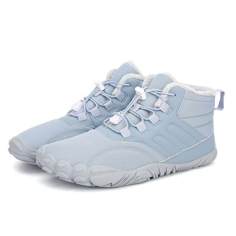 Dropshipping Unisex Högkragiga vinterboots av plüss, vattentäta och halksäkra, snöskor för hösten, läderlåg, mjuka och varma