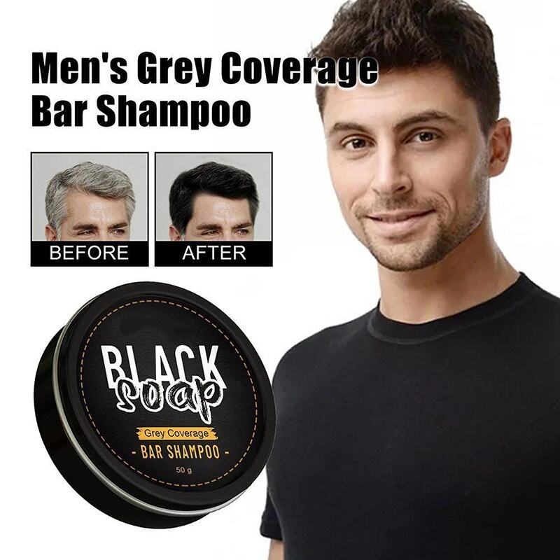 Dropshipping Products Hair Beard Black Soap Dredging Follicles Nourishing Roots Strengthening Grey Coverage bar Shampoo Soap