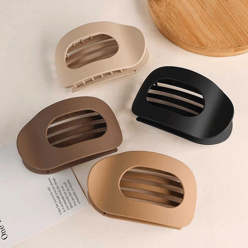 Dropshipping Factory Direct Sales Fashion Flat Claw Clip Oval Women Flat Hair Clip Strong Grip Large Flat Hair Clips for Women