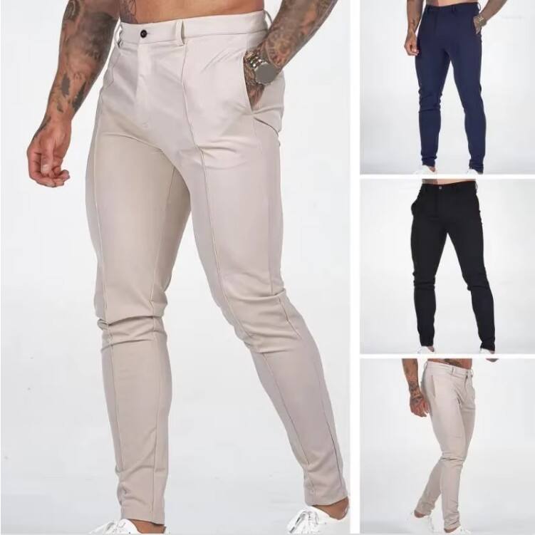 Dropshipping Supplier Men's Casual Pants Slim Fit Stretch Trousers Straight Sports Pants Business Suit Trousers