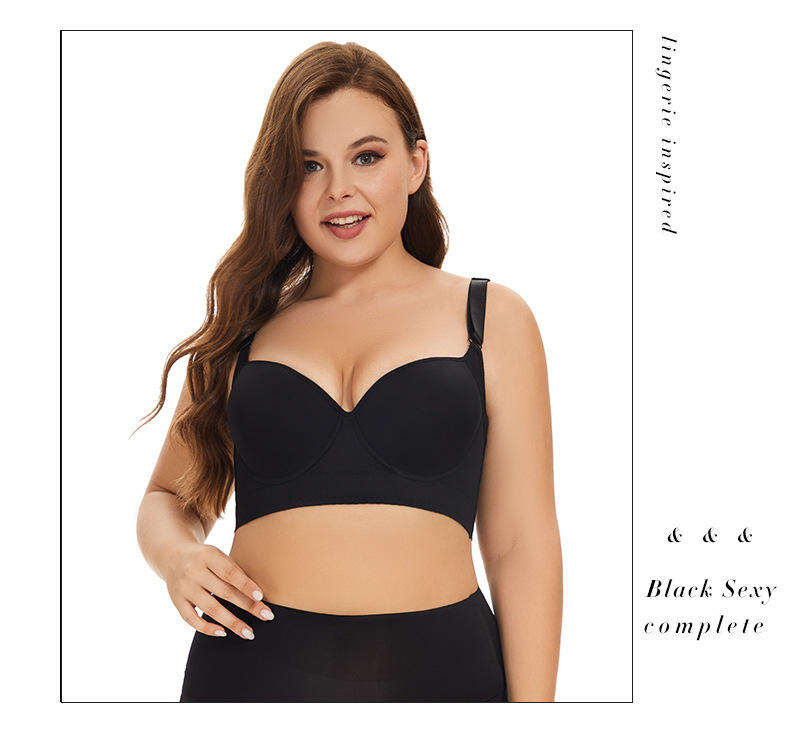 Säljs bäst Dropshipping Sexig Osynlig Push Up BH Plus Storlek Hög Ryggfett Full Ryggdäckning BH