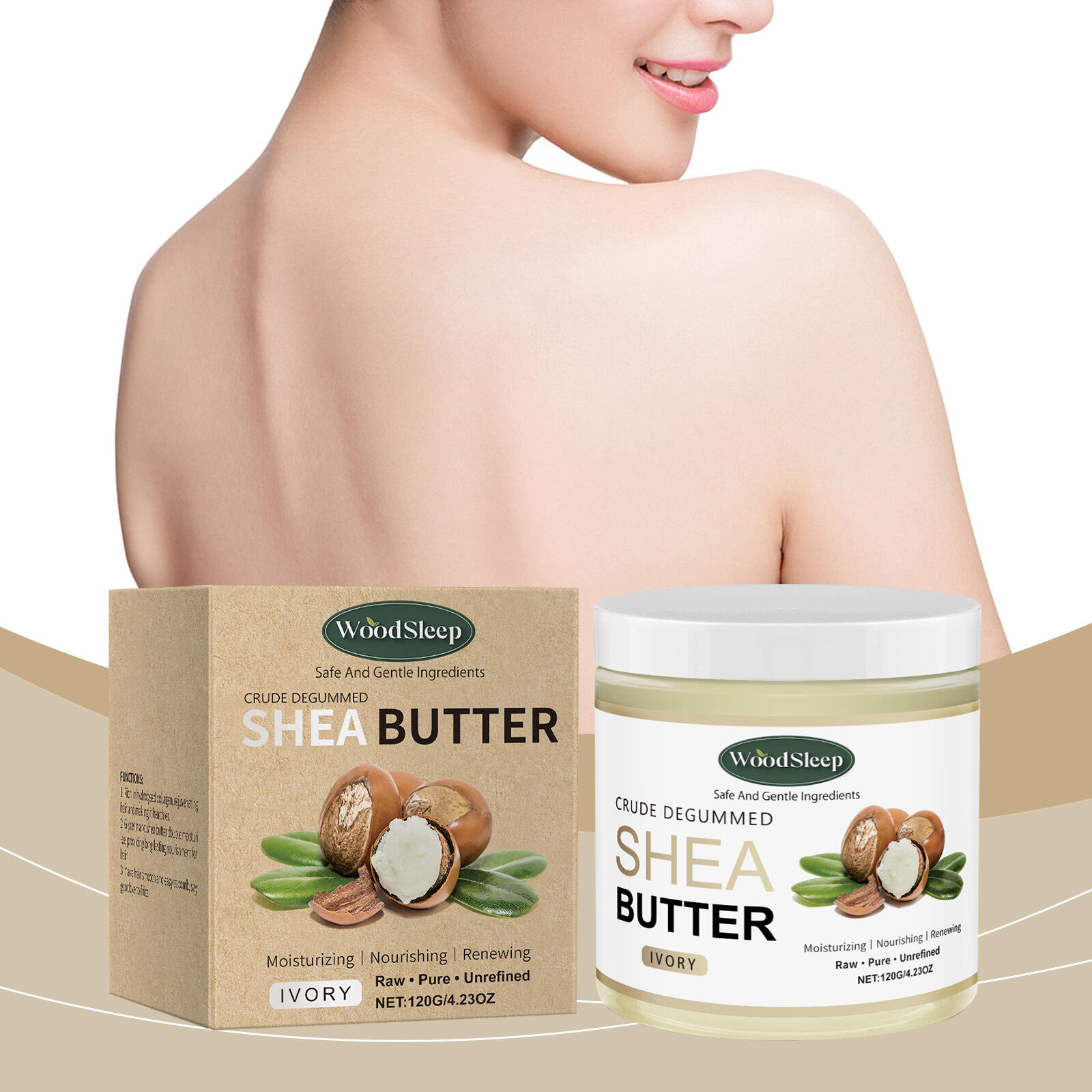 Dropshipping Warm Verkoop Natuurlik Organies Voed Droog En Growwe Vel Versterk Vel Barrier Shea Botter Liggaam Lotion