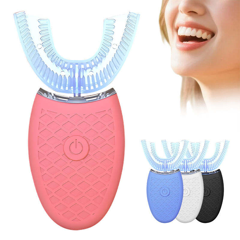 Dropshipping 2025 New Ultrasonic Tooth Cleaner Sonic Teeth Whitening Machine U-shaped Silicone Toothbrush Rechargeable Electric Toothbrush