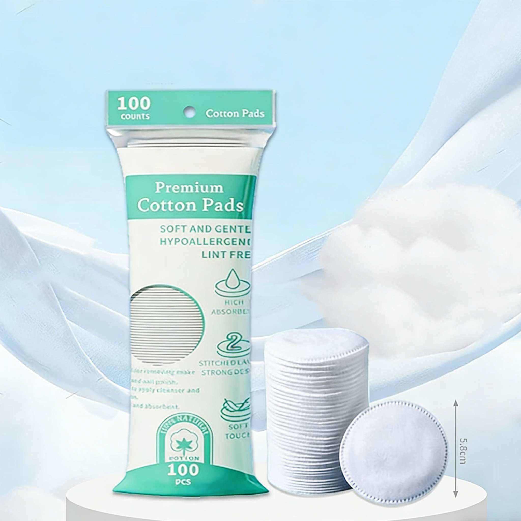 Dropshipping þéttuð samsetta ullfrið cottonpaddur – einu-sinnum notanlegar feittar pöddur til afþreyingar á sjónaukum, klóraþreiningar og húðhyggju