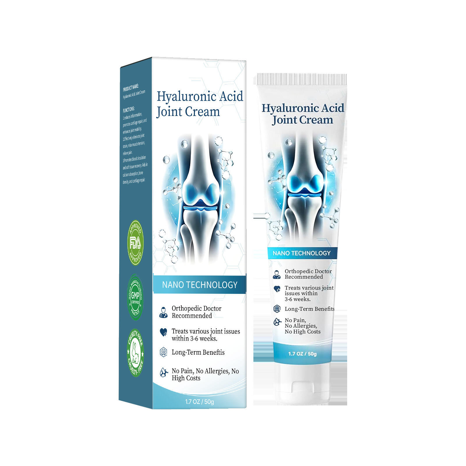 Dropshipping 50g Effective Hyaluronic Acid Joint Bone Relief Cream Knee Joint Pain Cream