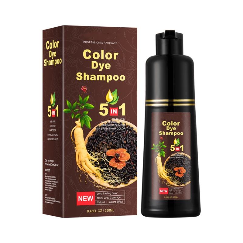 Dropshipping Wholesale Natural Instant Hair Dye Black Shampoo Ginger Hair Dye Permanent Black Shampoo for Woman Man