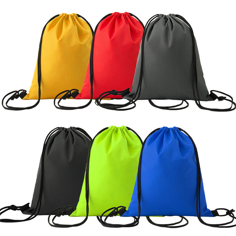 Custom Logo Party Gift Giveaways 210D Polyester Drawstring Bags Sport Nylon Backpack Waterproof Gym Fitness Drawstring Bag