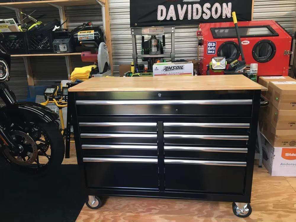 Heavy Duty 46 In. 9-Drawer Workbench Auto Tools Trolley Cabinet details