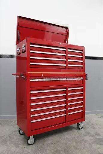 42-Inch Heavy Duty Stainless Steel Workshop Tool Cabinet Large Drawer Roller Metal Trolley for Garage Storage OEM Customizable details
