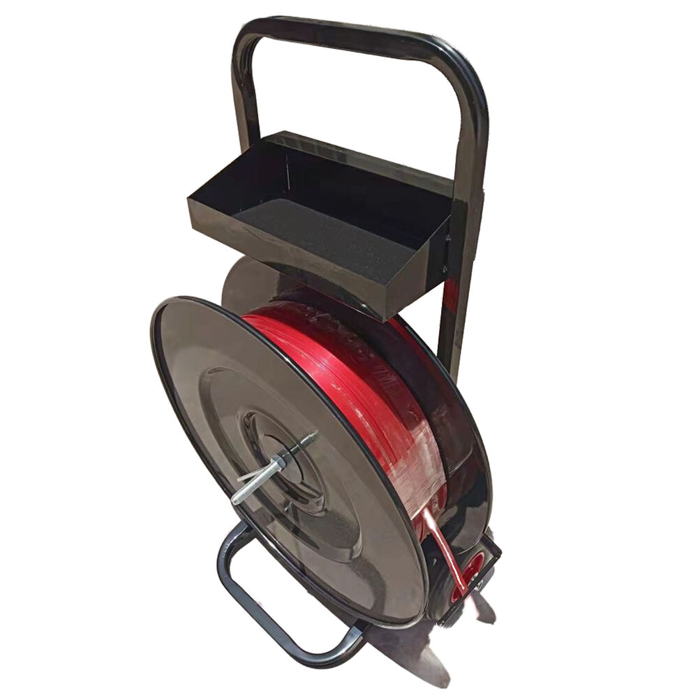 Strapping trolley for PET strap